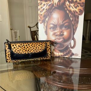 Talbots Black and Gold Clutch